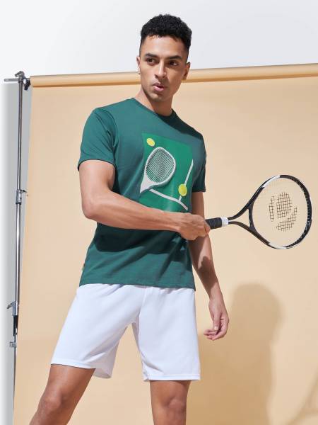 Tennis Court Side Print T-shirt