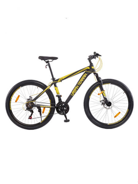 UT3000A27.5 Alloy 21 Speed Shimano Gear 27.5 inch Mountain Cycle, Dual Disc Brake, Front Suspension, Double Wall Alloy Rim, Black, Free Diet Plan, Free Trainer Sessions, Cycling Event (Free Doorstep Installation)