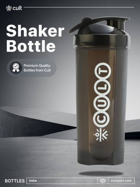 Cult Gym Shaker Bottle | 700ml Shaker Bottle For Protein Shake | Leakproof | Protein Shaker Sipper Bottle | Ideal For Protein, Pre Workout And Gym | Shaker Bottle for Men & Women | Black