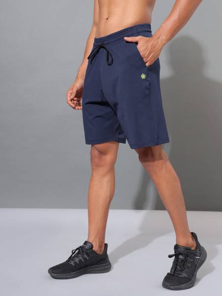 Solid Workout Shorts with Side Pockets