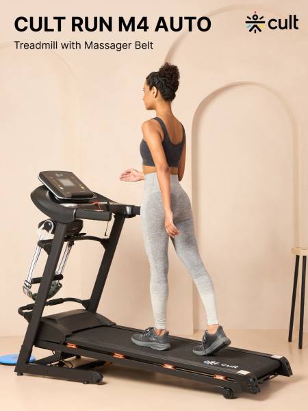 Cultrun M4 4HP Peak Treadmill | 15-level Auto-Incline & Massager | Max Weight-120kg | Max Speed-14.8kmph (with Extended 6 Months Warranty)