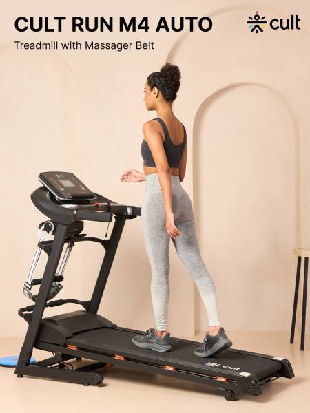 Cultrun M4 4HP Peak Treadmill | 15-level Auto-Incline & Massager | Max Weight-120kg | Max Speed-14.8kmph (6 months extended warranty only on Cultsport.com)