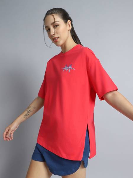 Women's Coral Feel the Beat Print T-shirt