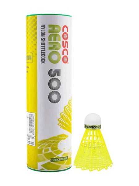 COSCO Aero -500 Badminton Nylon Shuttle (Pack of 6 shuttles)