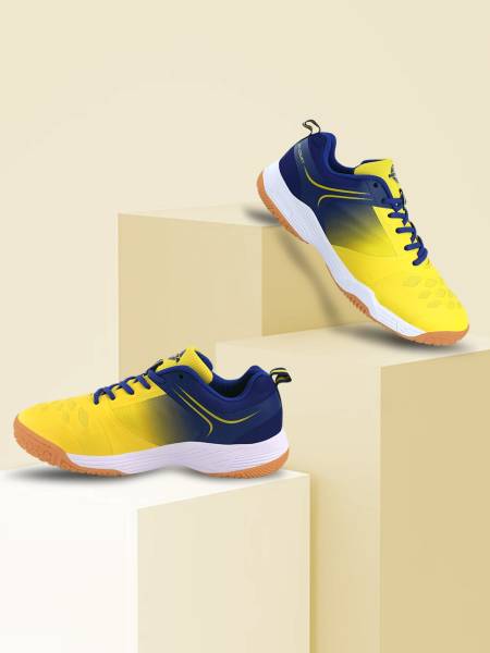 NIVIA HY-Court 2.0 Badminton Shoe for Mens (Yellow/Blue)