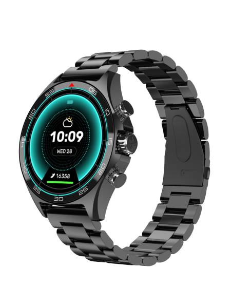 Cult Active TR 1.52"HD Display,Stainless Steel Build,Wireless Charging, BT Calling Smartwatch  (Black Strap, Free Size)