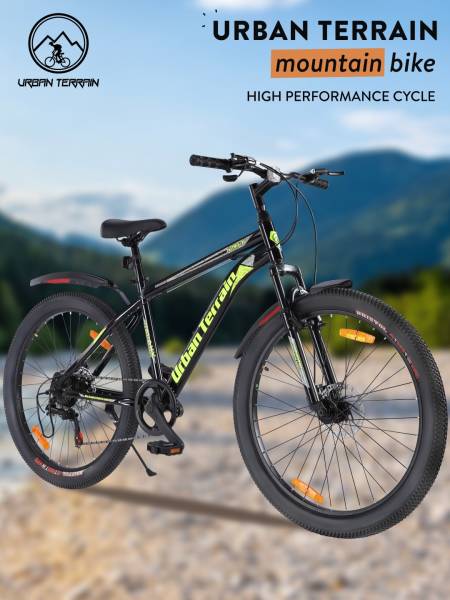 Mountain Cycle Steel 7 Speed 26 inch, Green With Front Suspension, Single Wall Rim and Dual Disc Brakes Ideal For 5 ft to 5.7 ft, Free Trainer Sessions and Cycling Event