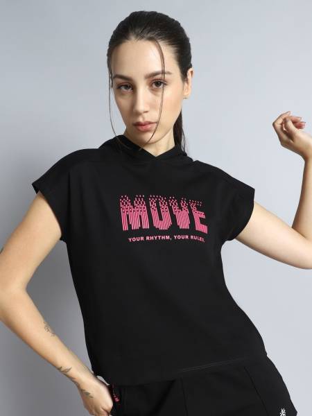 Women's Black Move it Hoodie Top