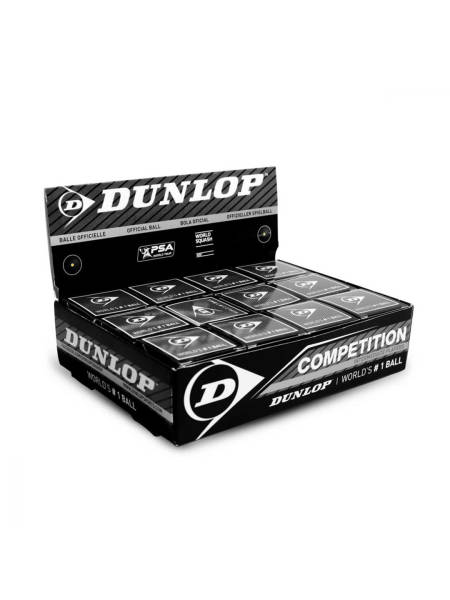 DUNLOP Competition Squash Balls (Pack of 12, Black)