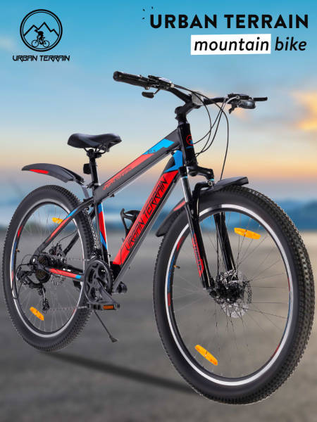 Mountain Cycle Steel 21 Speed Shimano Gear 27.5 inch, Red With Front Suspension, Double Wall Rim and Dual Disc Brakes Ideal For 5.2 ft to 6 ft, Free Trainer Sessions and Cycling Event