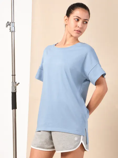 Women's Blue Relaxed Leisure T-shirt