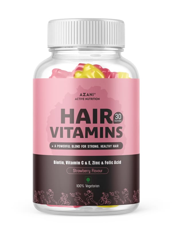 Azani Biotin Hair Gummies with Zinc, Iodine, Vitamin A, B, C, D & E & Folic Acid | Hair Vitamins for Hair Growth, 30 Gummies