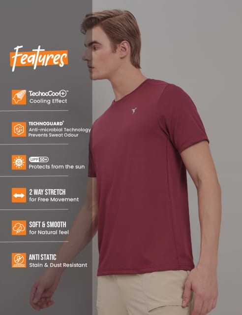 Shop for Technosport Men s Active Odour Free Crew Neck Half Sleeve T Shirt Men t shirts Online in India Cultsport