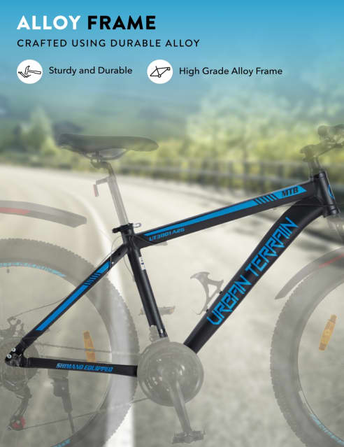 Shop for UT3001A26 Mountain Bike Alloy 21 Speed Cycle Shimano Gear 26 inch Tyre Black With Front Suspension Double Wall Rim and Dual Disc Brakes Ideal For 5 ft to 5.7 ft