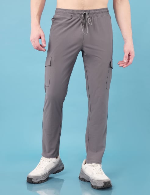 Technosport Men's Dry-fit Solid Track Pants Or-25 (light Grey
