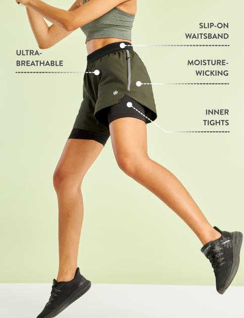 CULTSPORT Running Shorts with Inner Tights, Slip-On, Breathable