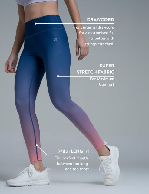 Elevate Gym Leggings - Abstract Green Leaf