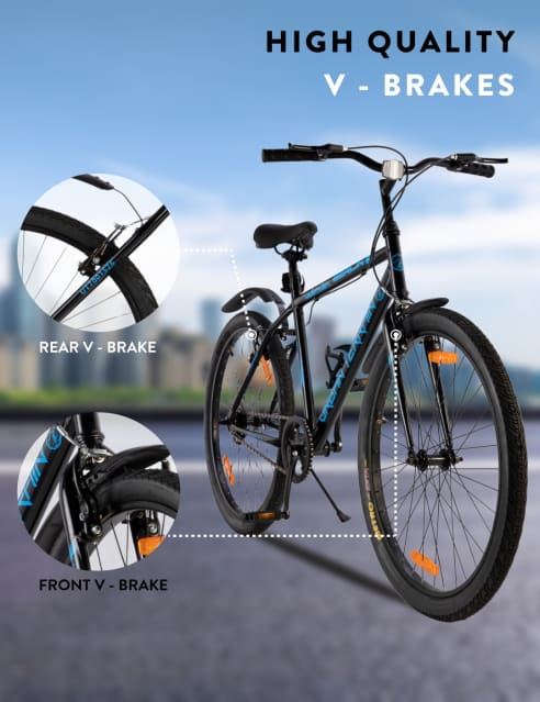 Buy UT7001S26 Black Blue Steel Wire Brake 26T City Bike Single Speed Cultsport