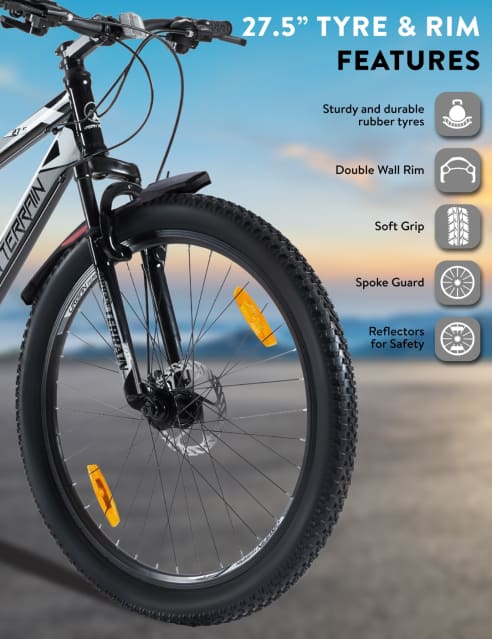 Shop for UT1000 Mountain Bike Steel 21 Speed Cycle Shimano Gear 27.5 inch Tyre Black With Front Suspension Double Wall Rim and Dual Disc Brakes Ideal For 5.2 ft to 6 ft
