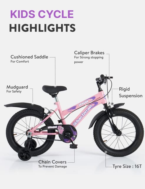 Shop for Kids Cycle Steel Single Speed 16 inch Pink Ideal For