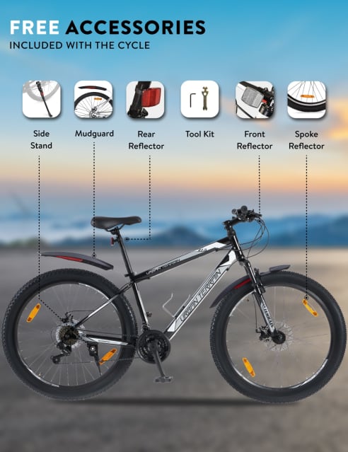 Shop for UT1000 Mountain Bike Steel 21 Speed Cycle Shimano Gear 27.5 inch Tyre Black With Front Suspension Double Wall Rim and Dual Disc Brakes Ideal For 5.2 ft to 6 ft
