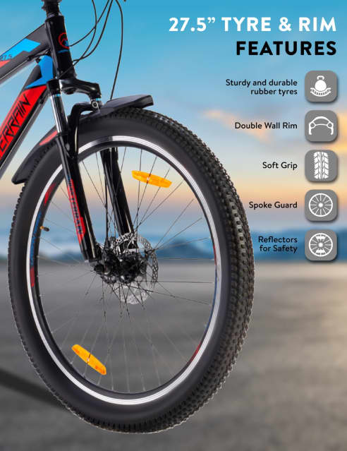 Shop for UT2000 Mountain Bike Steel 21 Speed Cycle Shimano Gear 27.5 inch Tyre Red With Front Suspension Double Wall Rim and Dual Disc Brakes Ideal For 5.2 ft to 6 ft