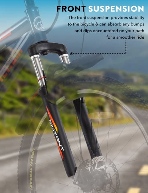 Shop for Mutant Mountain Bike Steel 21 Speed Cycle Shimano Gear 27.5 inch Tyre Blue With Front Suspension Double Wall Rim and Dual Disc Brakes Ideal For 5.2 ft to 6 ft