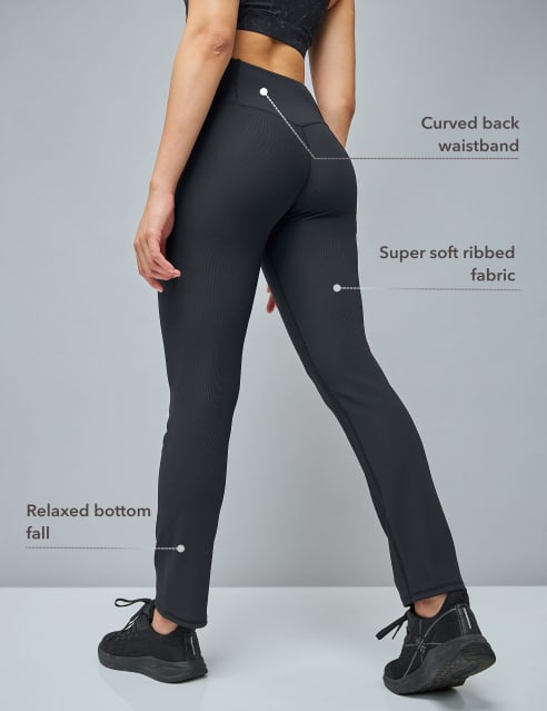 Buy Solid High Waist Straight Pants with Pocket for Women Online