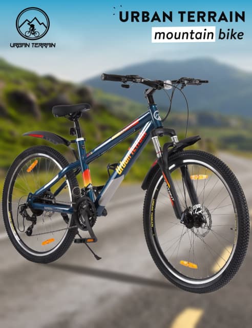 Shop for Mutant Mountain Bike Steel 21 Speed Cycle Shimano Gear 27.5 inch Tyre Blue With Front Suspension Double Wall Rim and Dual Disc Brakes Ideal For 5.2 ft to 6 ft