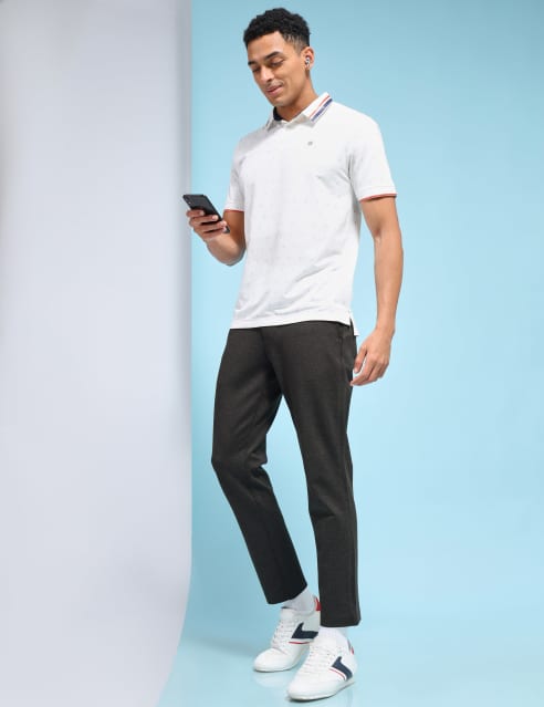 Shop for Textured 4 Way Stretch Pants with Reflective Detail for men Online  in India