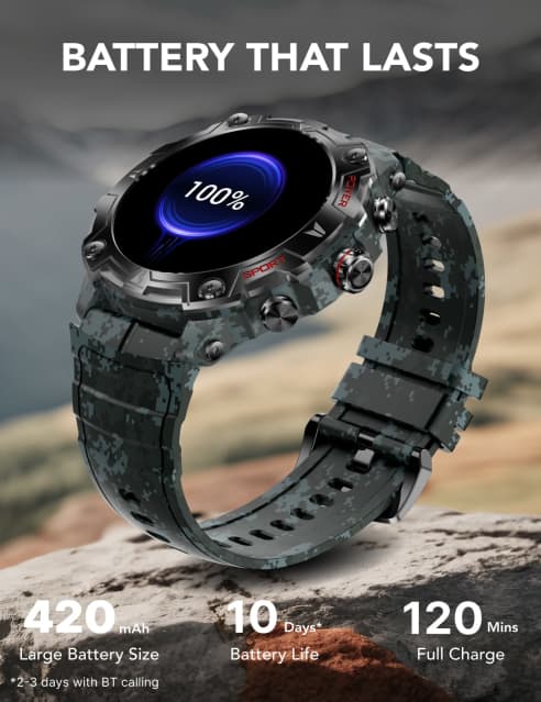 Amazfit T-Rex Pro Smartwatch with 18 Days Battery Backup, GPS