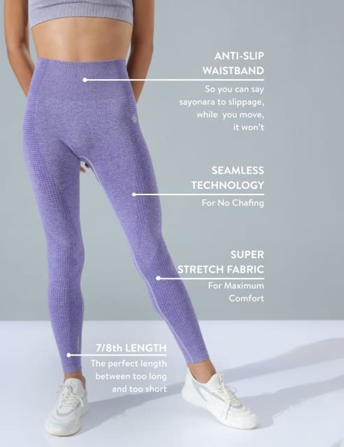 CULTSPORT Seamless Solid Tights | Anti-Chafing | High Waist | Workout  Leggings for Women| 4-Way Stretch | Squat-Proof Solid | Women Sports Wear |  Anti