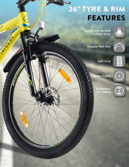 Shop for UT3002A26 Mountain Bike Alloy 21 Speed Shimano Gear 26 inch Tyre Yellow With Front Suspension Double Wall Rim and Dual Disc Brakes Ideal For 5 ft to 5.7 ft Free