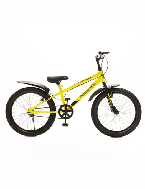 Yellow and sale black bicycle