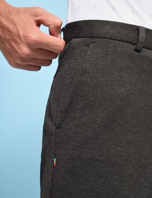Shop for Textured 4 Way Stretch Pants with Reflective Detail Shop for Textured 4 Way Stretch Pants with Reflective Detail