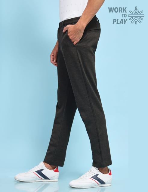 Shop for Textured 4 Way Stretch Pants with Reflective Detail for men Online  in India