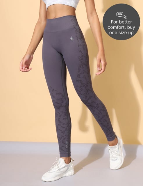 Shop Seamless Textured Leggings with Elasticated Waistband Online