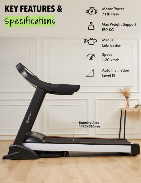 Buy HRX Hampson 3 HP Peak (Max Weight: 100 Kg) 3 Level Manual Incline  Treadmill for Home Gym Fitness with 1 Year Warranty Online at Low Prices in  India 