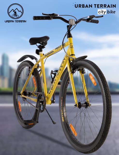Yellow city bike outlet