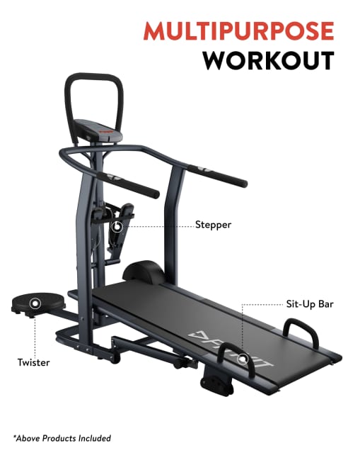 Manual treadmill with twister outlet
