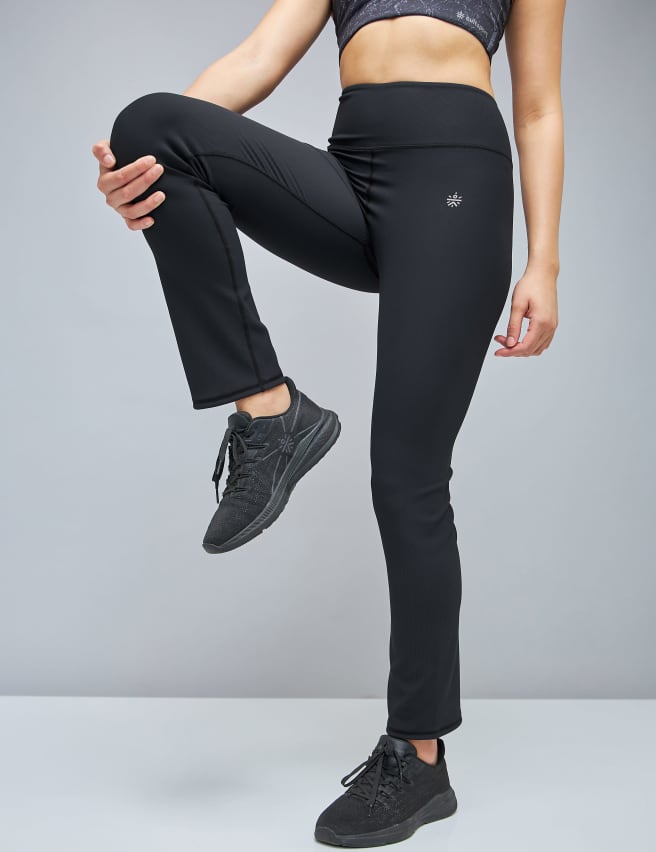 CULTSPORT Solid High Waist Straight Pants with Side Pocket | No Camel Toe |  Squat-Proof | Moisture-Wicking | Yoga-Pants for Women