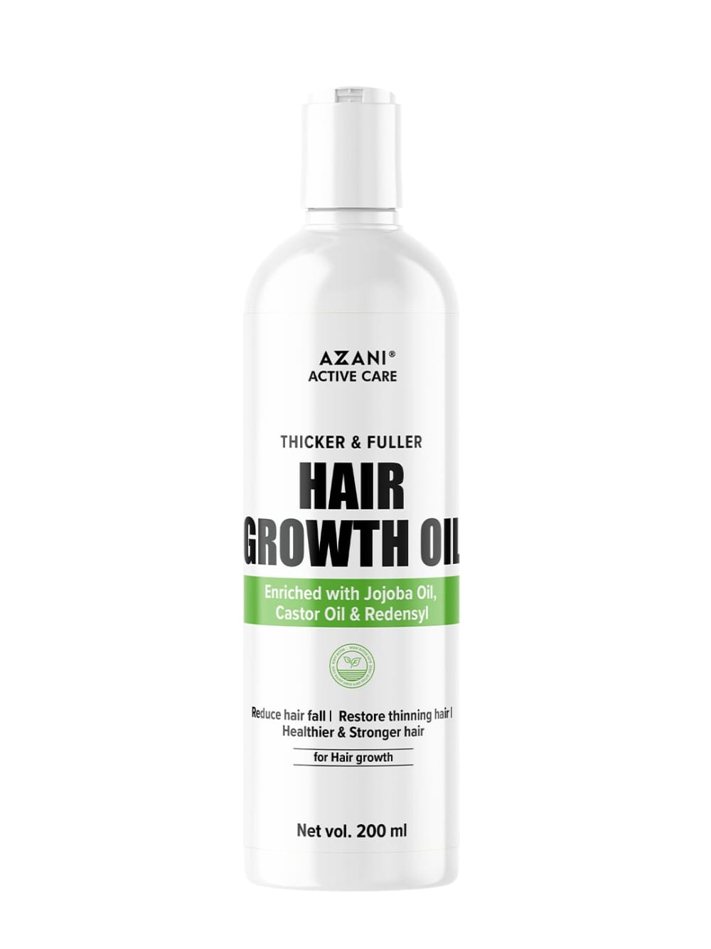 Azani Active Care Hair Growth Oil for Stronger & Fuller Hair | Jojoba & Castor  Oil with Redensyl, 200 ml