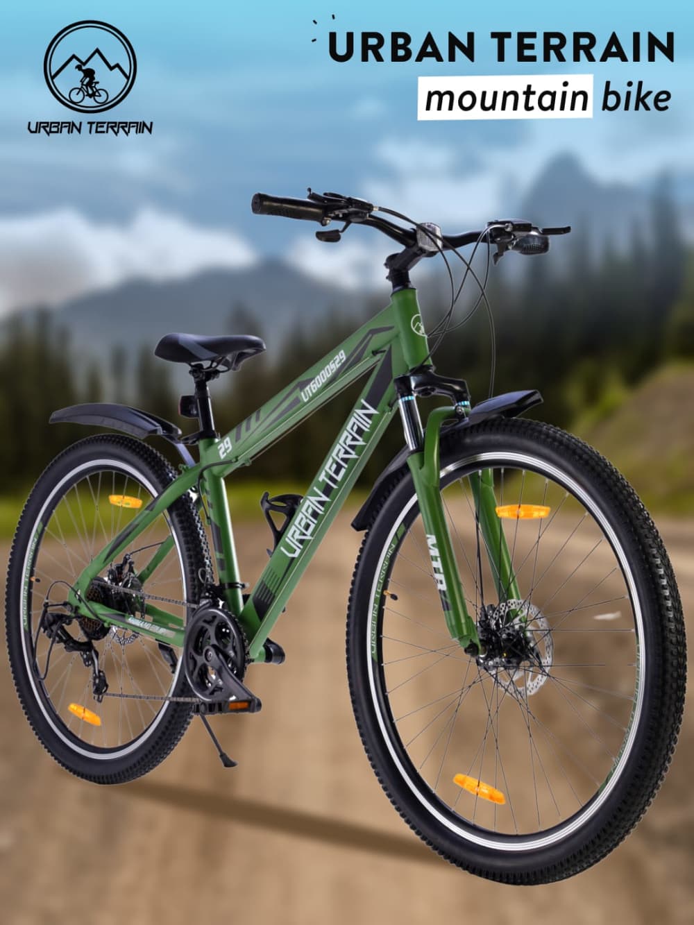 Shop for UT6000S29 Mountain Bike Steel 21 Speed Shimano Gear 29 inch Cycle Green With Front Suspension Double Wall Rim And Dual Disc Brake Ideal For 5.6 ft above Free Trainer