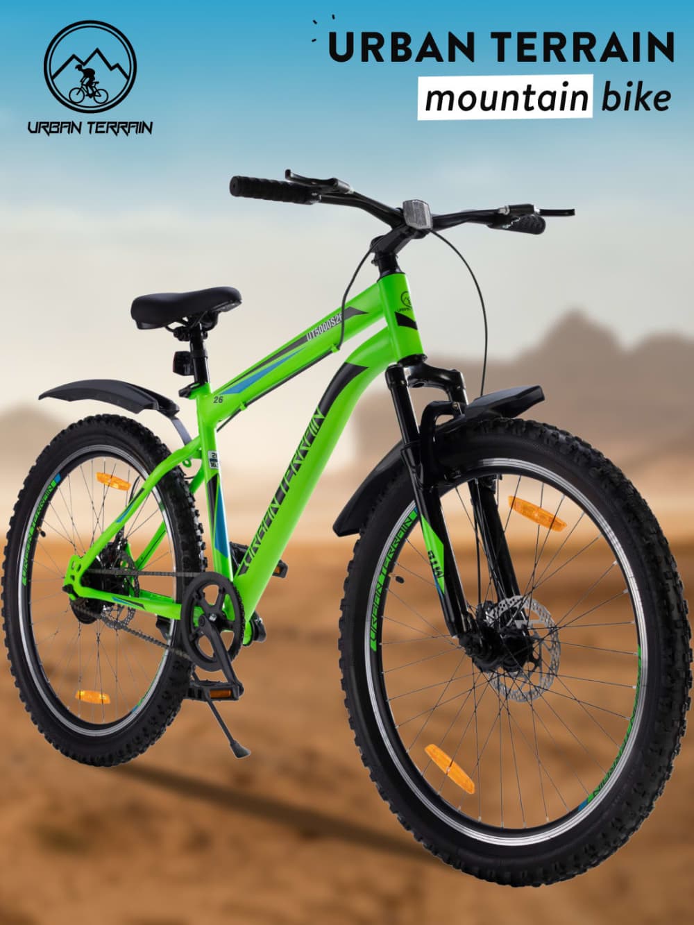 Buy BOLT UT5000S26 Green Steel mtb Disc Brakes 26 T Mountain Cycle Single Speed Cultsport