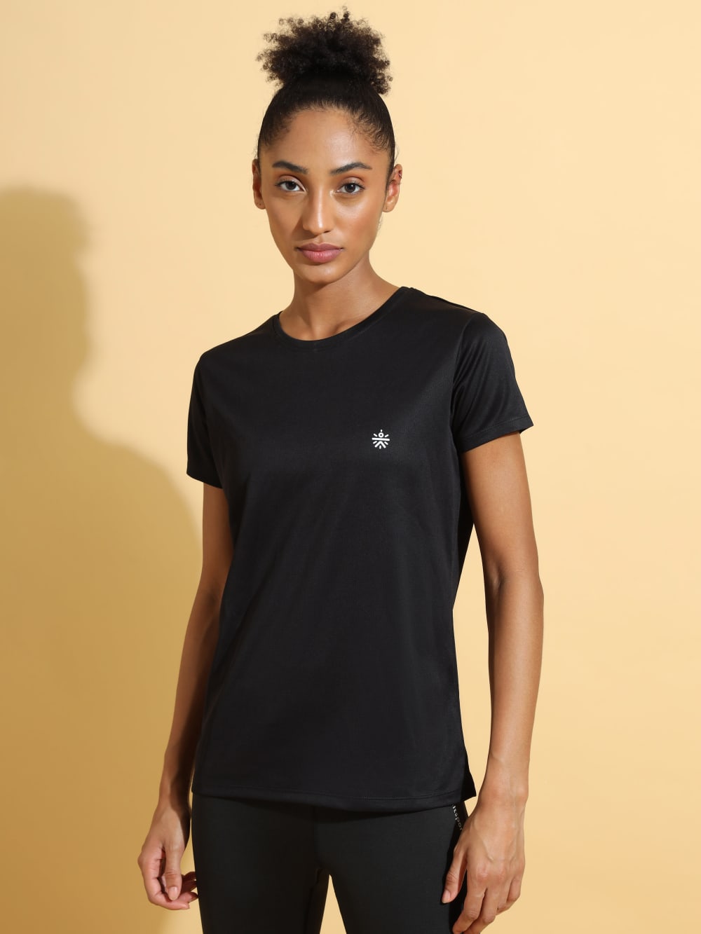 Buy Solid Active T-shirt with Logo Womens T-shirt Online | Cultsport